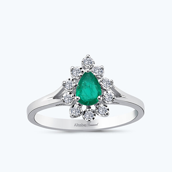 Pırlanta Zümrüt Damla Yüzük