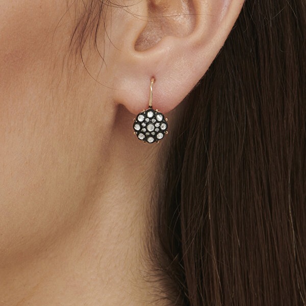 0.51 Karat Elmas Çiçek Küpe