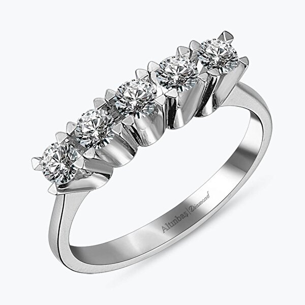 0.61 Karat Pırlanta Beştaş Yüzük