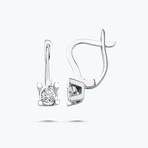 0.29 Karat Pırlanta Tektaş Küpe