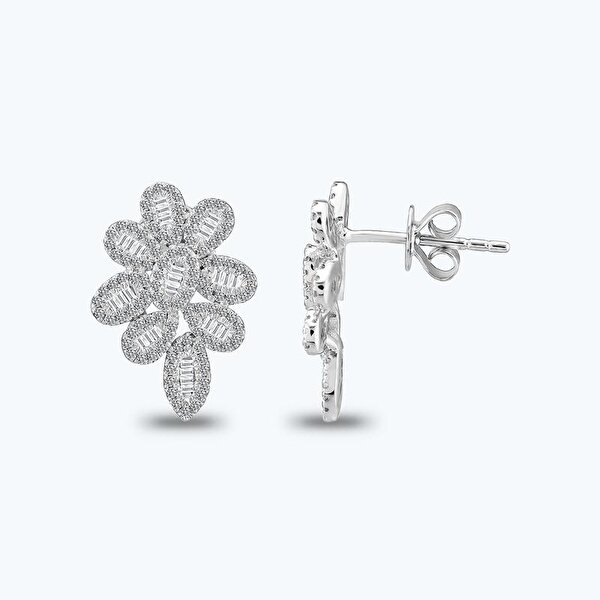 Pırlanta Çiçek Küpe