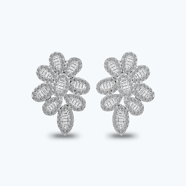 Pırlanta Çiçek Küpe