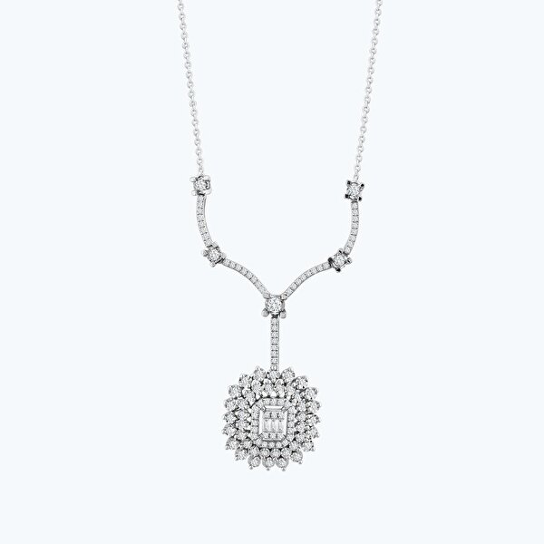 0.69 Karat Pırlanta Baget Kolye