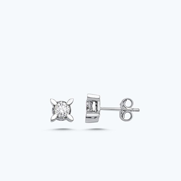 0.60 Karat Pırlanta Tektaş Küpe