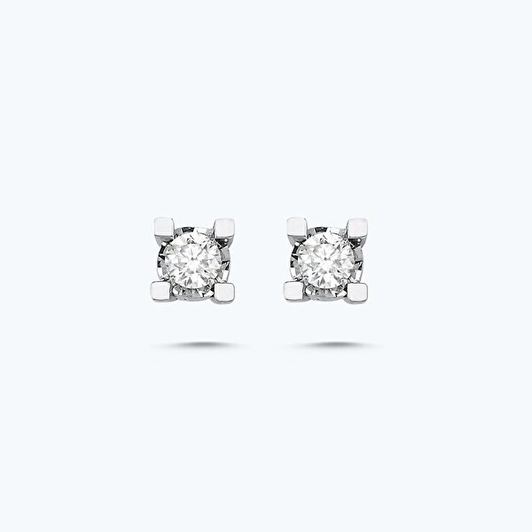 0.29 Karat Pırlanta Tektaş Küpe