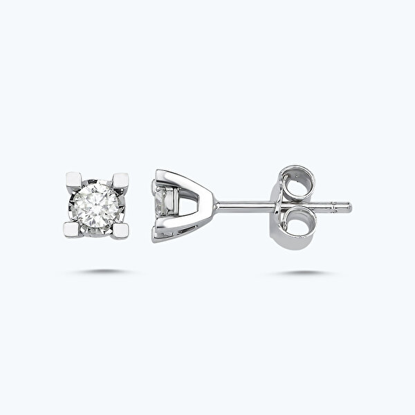 0.29 Karat Pırlanta Tektaş Küpe