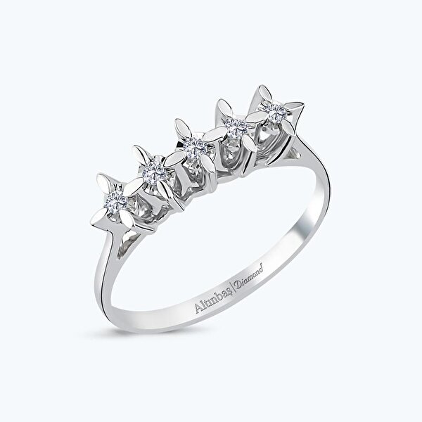 0.09 Karat Pırlanta Beştaş Yüzük