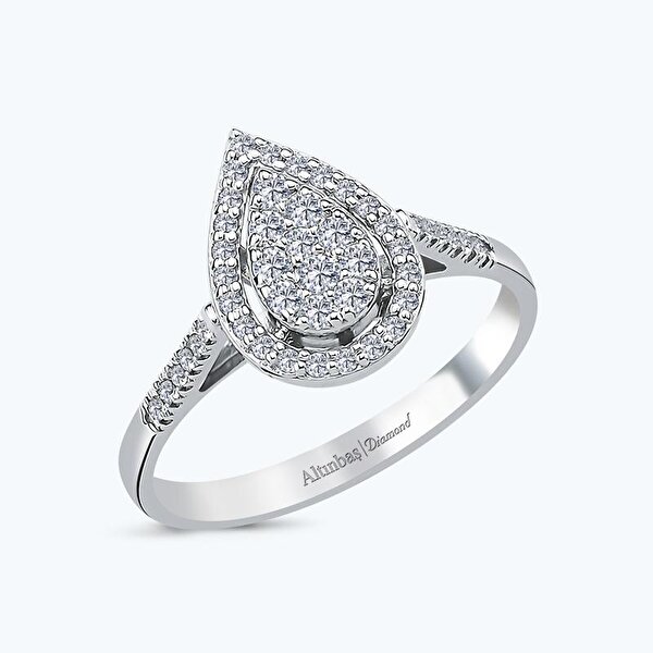 0.21 Karat Pırlanta Damla Bouquet Yüzük