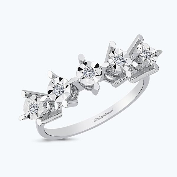 0.09 Karat Pırlanta Beştaş Yüzük