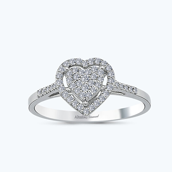 0.19 Karat Pırlanta Kalp Yüzük