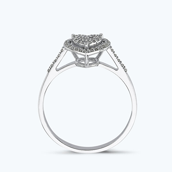 0.19 Karat Pırlanta Kalp Yüzük