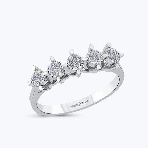 0.20 Karat Pırlanta Bouquet Beştaş Yüzük