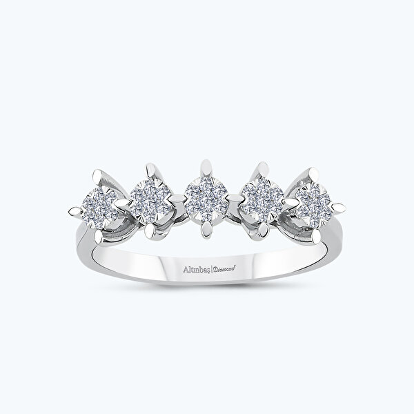 0.20 Karat Pırlanta Bouquet Beştaş Yüzük