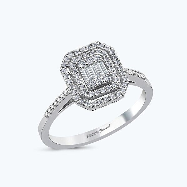 0.24 Karat Pırlanta Baget Yüzük