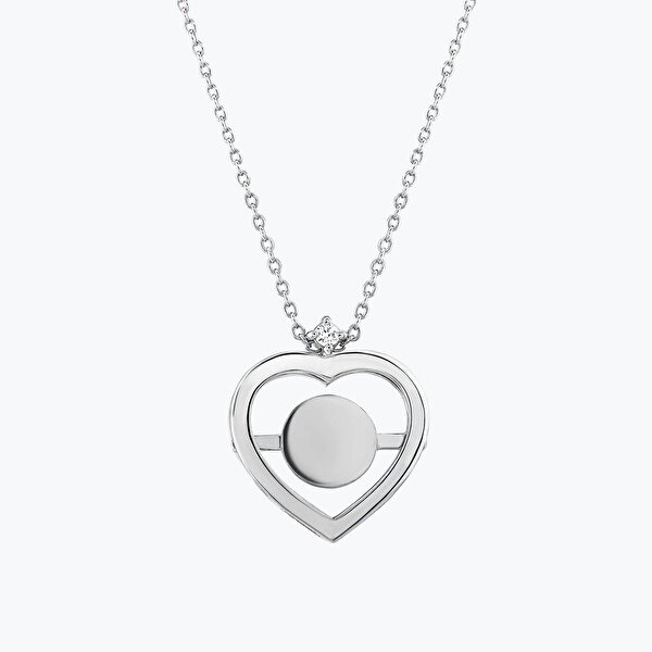 0.03 Karat Pırlanta Kalp Kolye