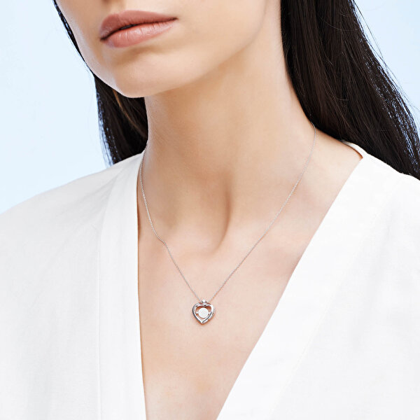 0.03 Karat Pırlanta Kalp Kolye