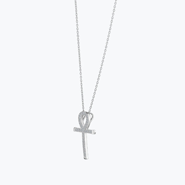 0.18 Karat Pırlanta Ankh Kolye