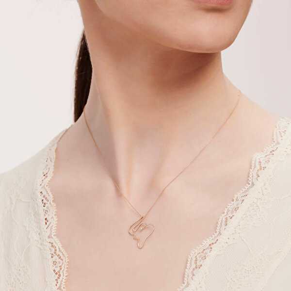 0.01 Karat Pırlanta Fil Kolye