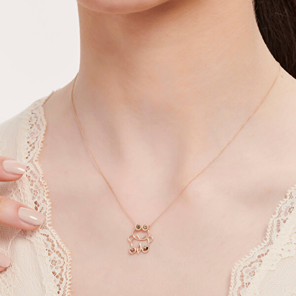 0.05 Karat Pırlanta Kurbağa Kolye