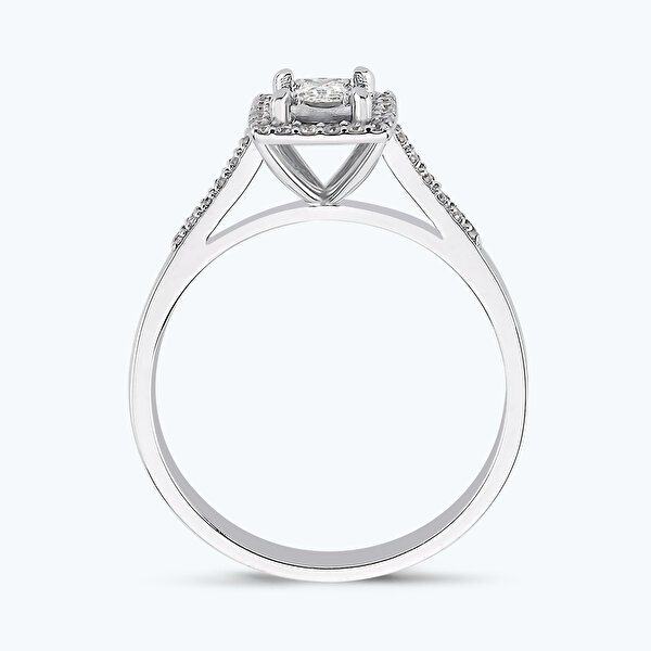 0.27 Karat Prenses Kesim Pırlanta Tektaş Yüzük