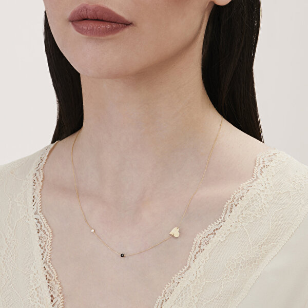 0.02 Karat Pırlanta Spinel Taşlı Kolye