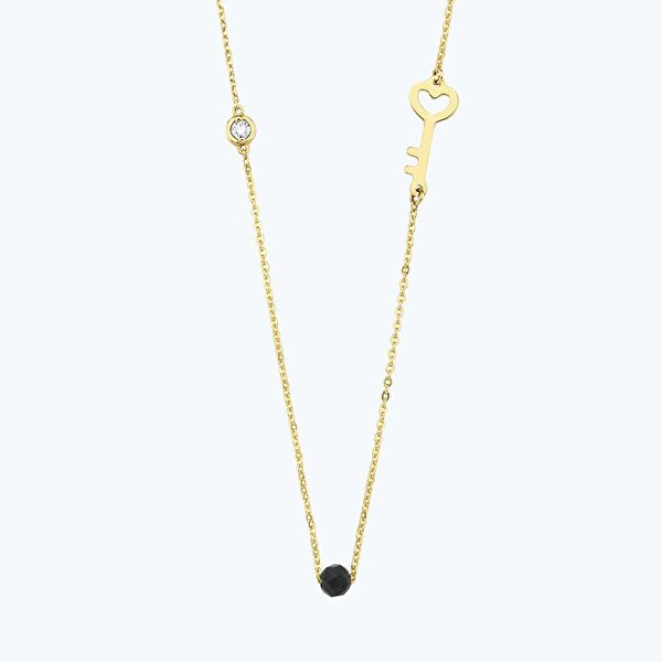 Pırlanta Spinel Taşlı Anahtar Kolye