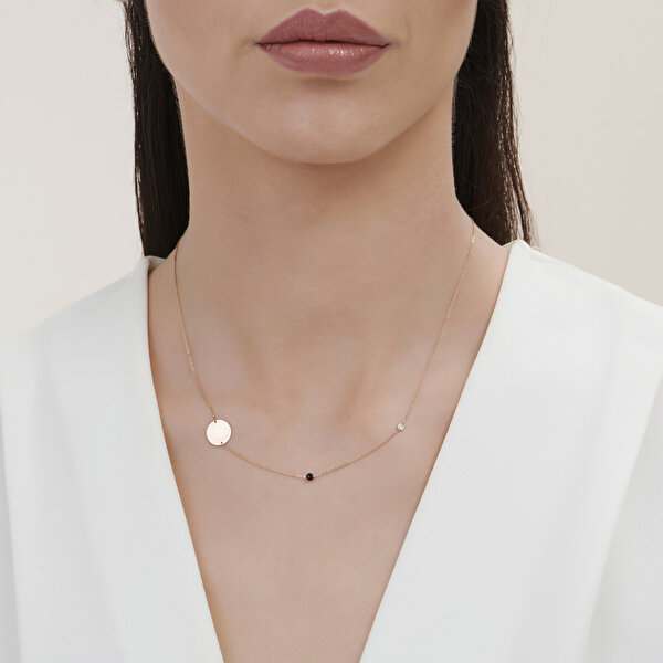 0.02 Karat Pırlanta Spinel Taşlı Kolye