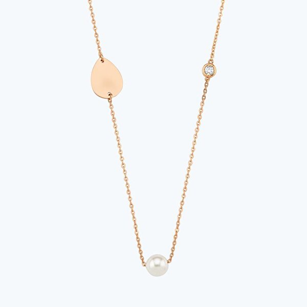 0.02 Karat Pırlanta İncili Kolye