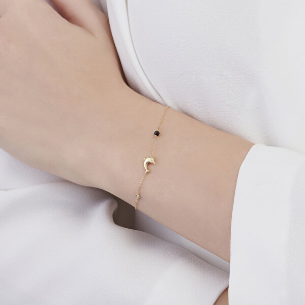 0.02 Karat Pırlanta Spinel Taşlı Yunus Bileklik