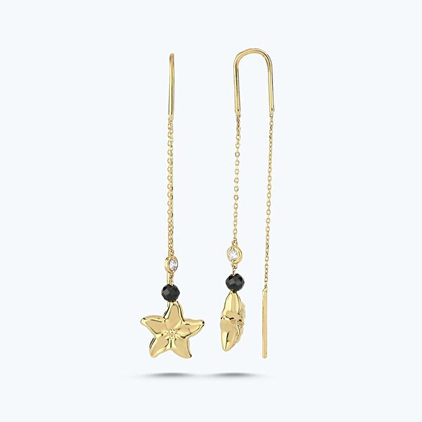 0.04 Karat Pırlanta Spinel Taşlı Çiçek Küpe