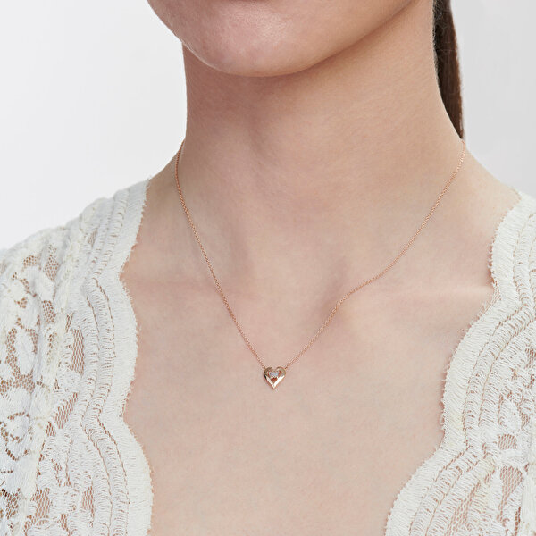 0.03 Karat Pırlanta Kalp Kolye