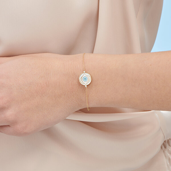 0.02 Karat Pırlanta Göz Nazar Bileklik