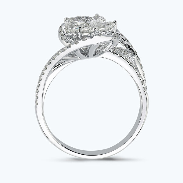 1.51 Karat Pırlanta Damla Çiçek Yüzük