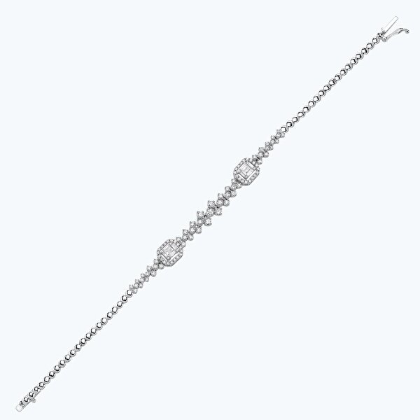 1.42 Karat Pırlanta Baget Bileklik