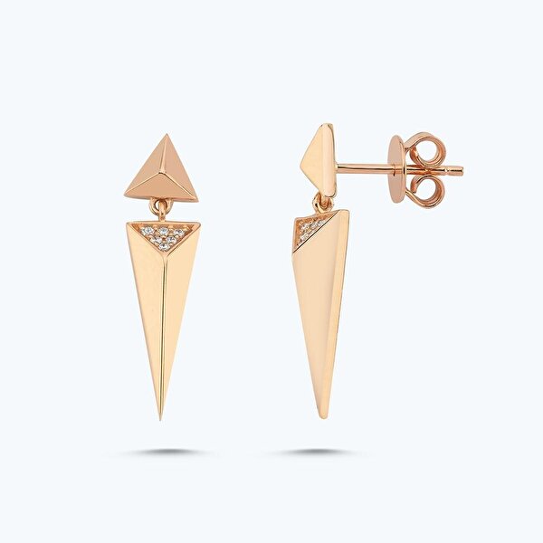 Pırlanta Üçgen Küpe