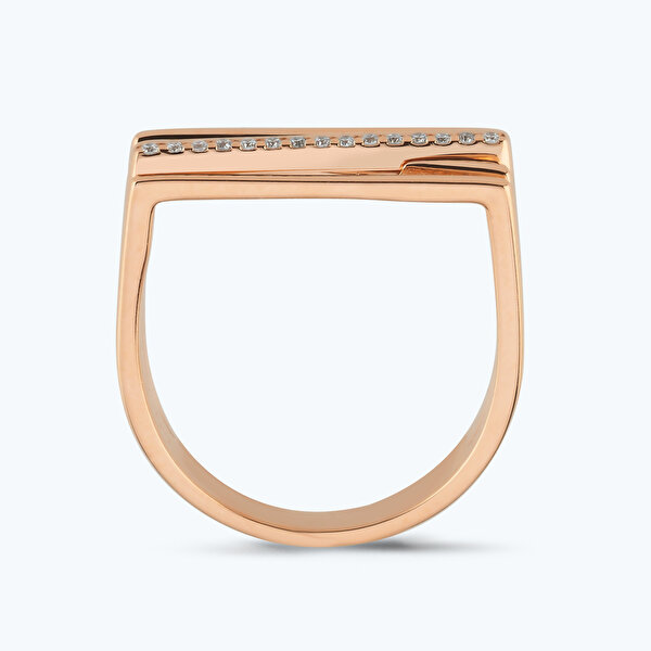 0.06 Karat Pırlanta Sıra Taşlı Yüzük