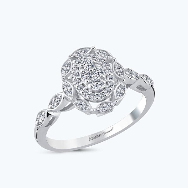 0.32 Karat Pırlanta Çiçek Yüzük