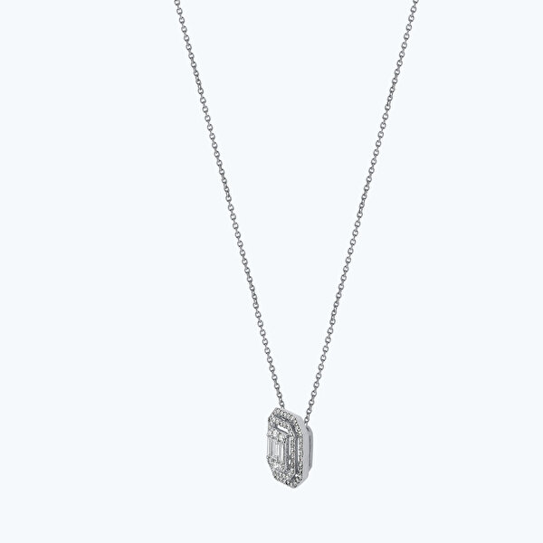 0.61 Karat Pırlanta Baget Kolye