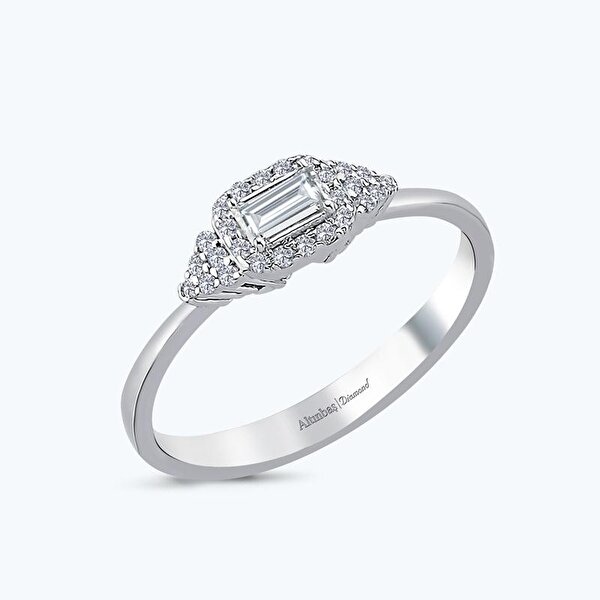 0.36 Karat Pırlanta Baget Yüzük