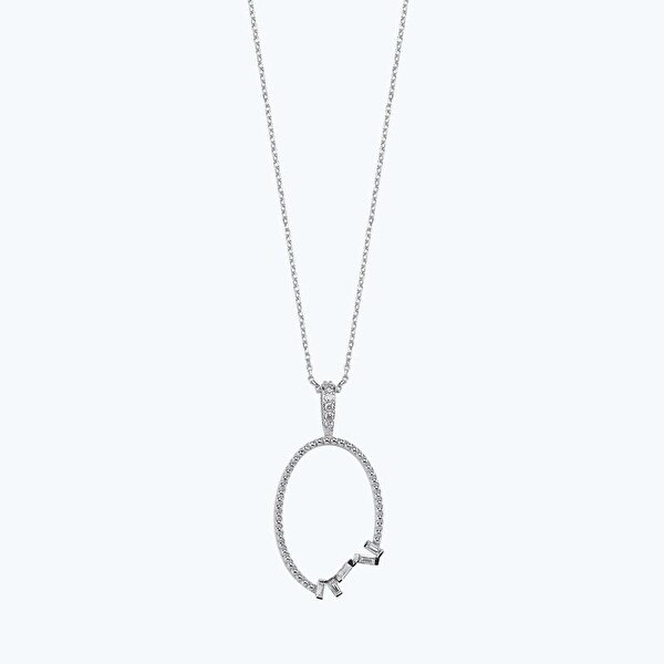 0.09 Karat Pırlanta Baget Kolye