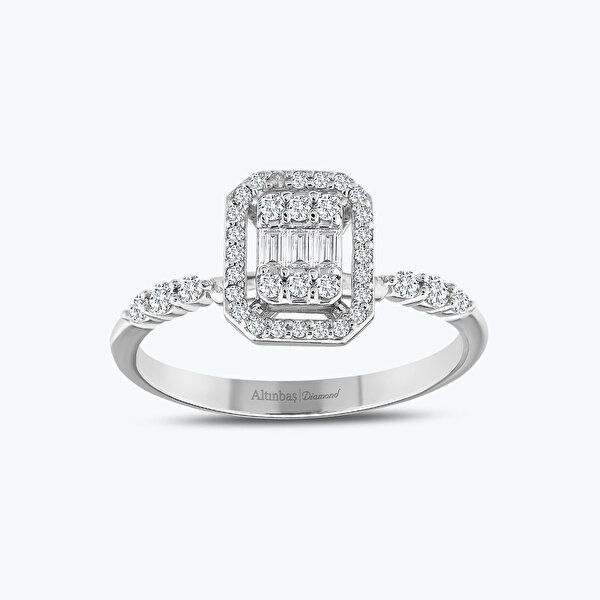 0.40 Karat Pırlanta Baget Yüzük