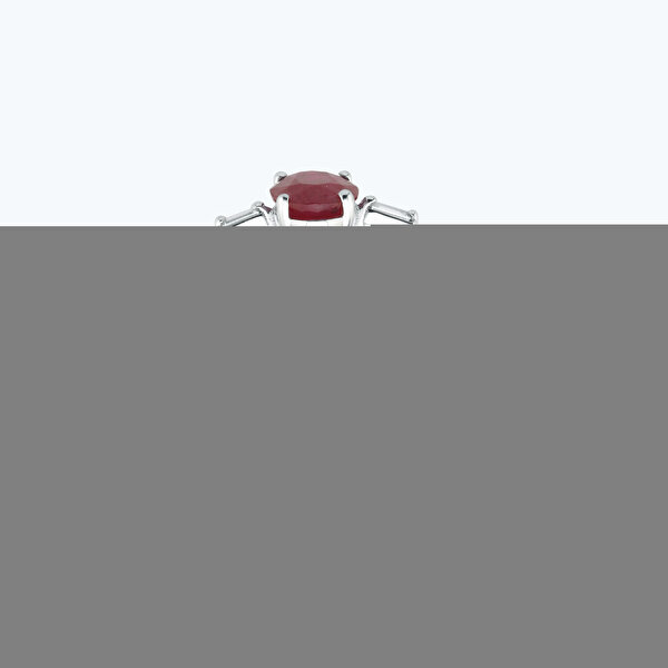 0.84 Karat Pırlanta Yakut Oval Yüzük