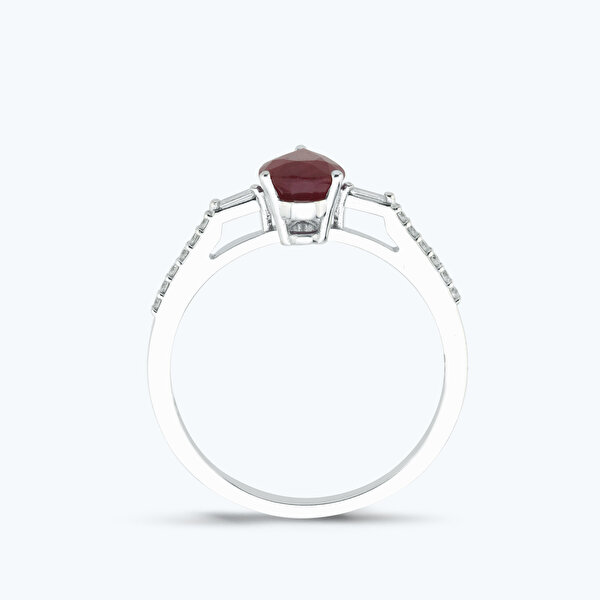 1.03 Karat Pırlanta Yakut Damla Yüzük