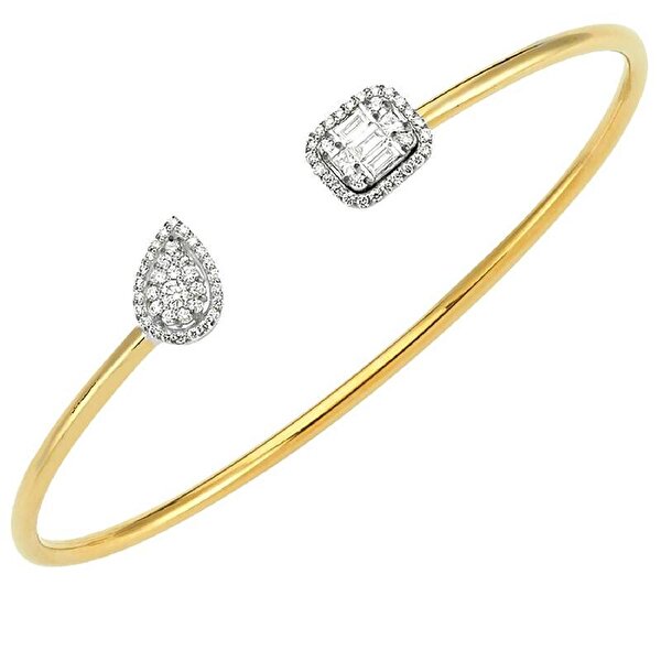 0.47 Karat Pırlanta Baget Kelepçe Bilezik