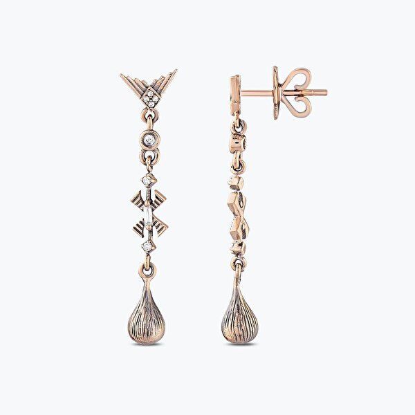 0.08 Karat Pırlanta Baget Küpe