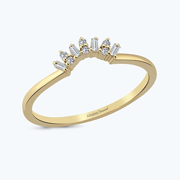 0.06 Karat Pırlanta Baget Taşlı Yüzük