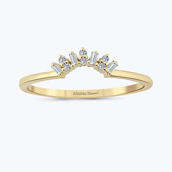 0.06 Karat Pırlanta Baget Taşlı Yüzük