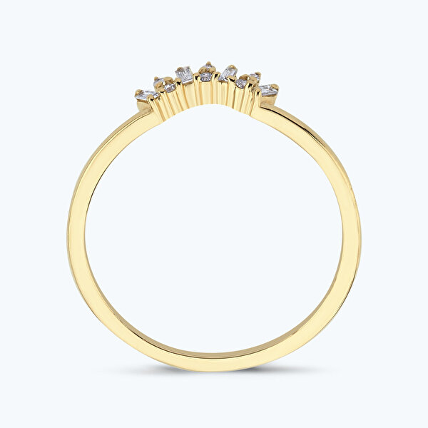 0.06 Karat Pırlanta Baget Taşlı Yüzük