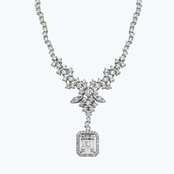 1.40 Karat Pırlanta Baget Kolye