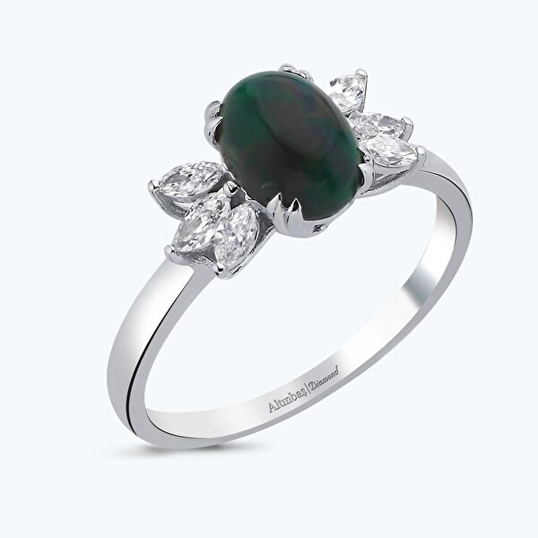 0.28 Karat Pırlanta Kuvars Markiz Yüzük